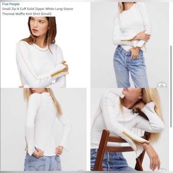 Free People Zip It Off Waffle Knit Thermal - Picture 3 of 4